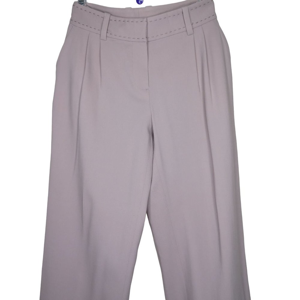 St. John Collection High Rise Pleated Dress Pants 2 Dusty Rose Cuffs Pockets NEW